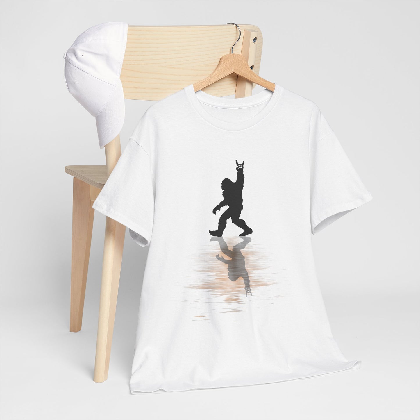 Rocking Bigfoot Cotton Tee - Music Lover Gift, Funny Sasquatch Shirt, Unique Graphic Tee, Outdoor Adventure Apparel