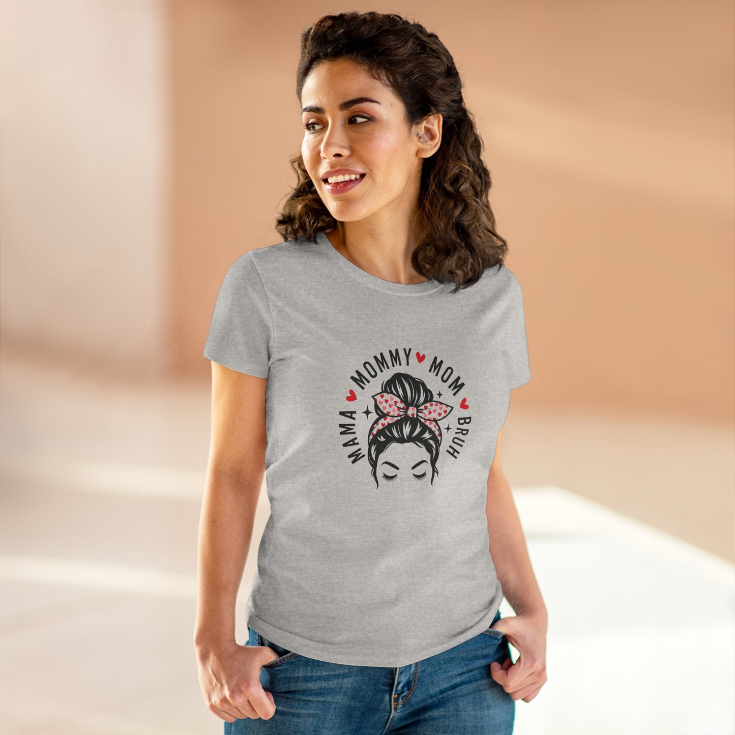 Mommy Mom Bruh Graphic Tee — Cute Messy Bun Shirt