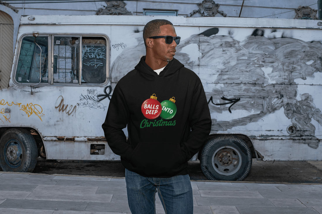 Funniest Christmas Hoodie of 2025: Balls Deep Into Christmas