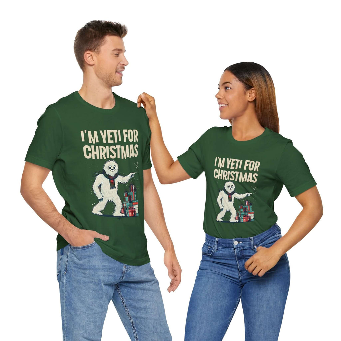 🎄 Couples That Match Together, Laugh Together: "I'm Yeti for Christmas" Shirts!