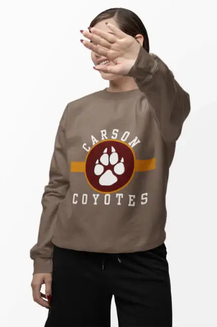 🔥 Carson Coyotes Brown Sweatshirt: Classic Style Meets School Spirit! 🔥