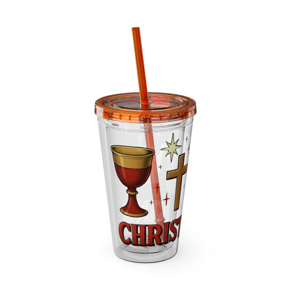 Christ is King Tumbler with Straw, 16oz