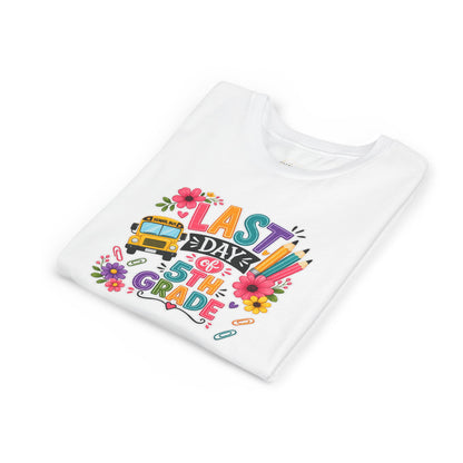Last Day of 5th Grade Youth Tee - Colorful School Bus, End-of-Year Shirt