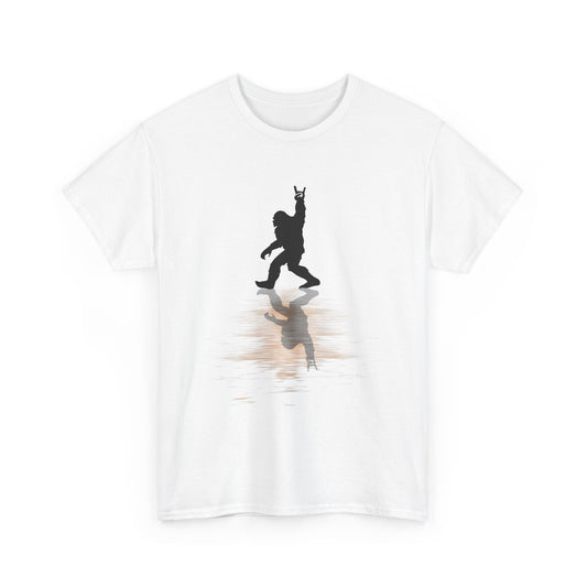 Rocking Bigfoot Cotton Tee - Music Lover Gift, Funny Sasquatch Shirt, Unique Graphic Tee, Outdoor Adventure Apparel