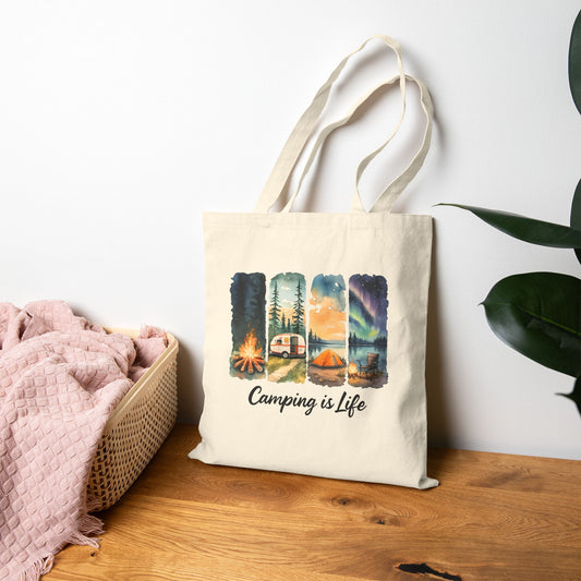Camping is Life Tote Bag - Eco-friendly Shopping and Gift for Adventurers
