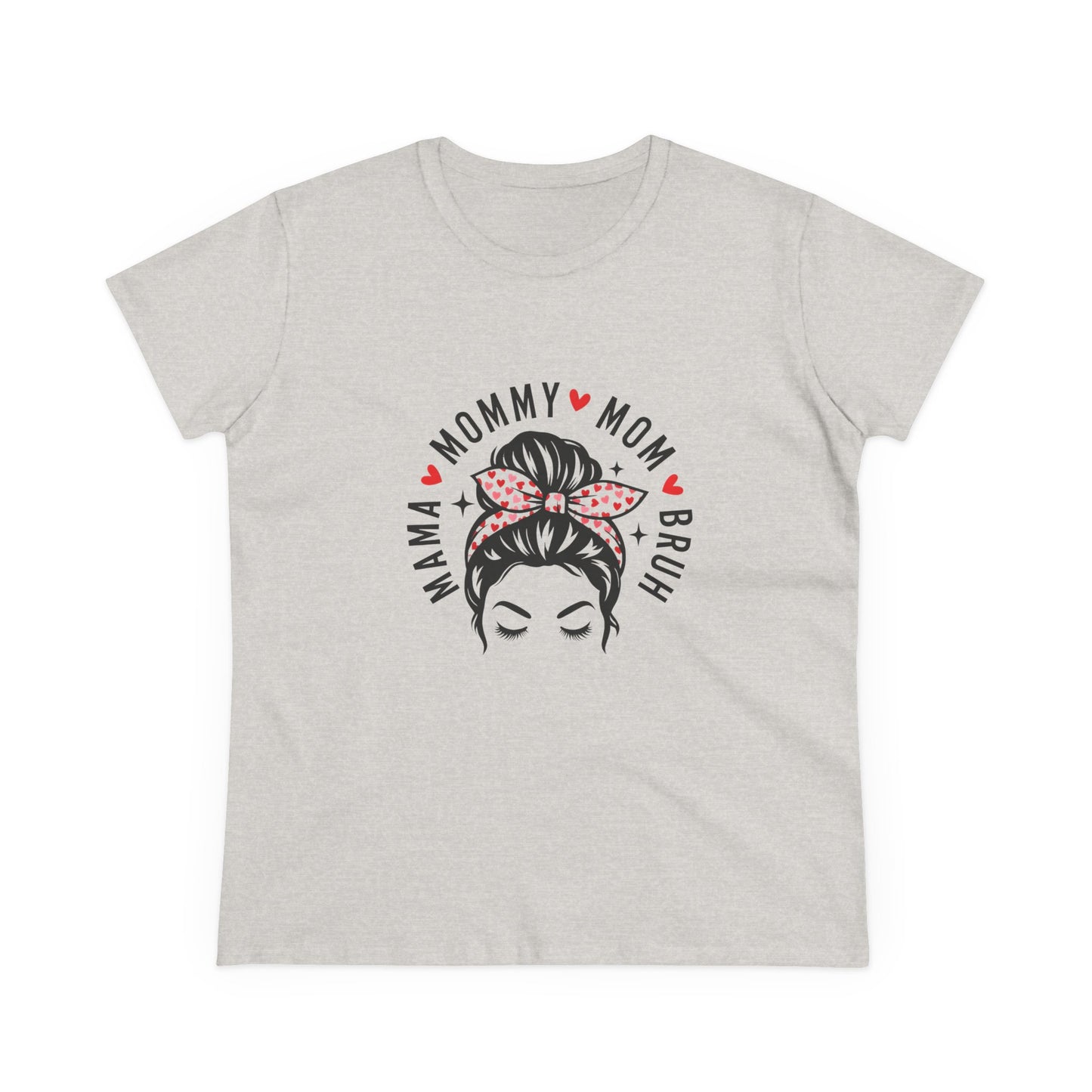Mommy Mom Bruh Graphic Tee — Cute Messy Bun Shirt
