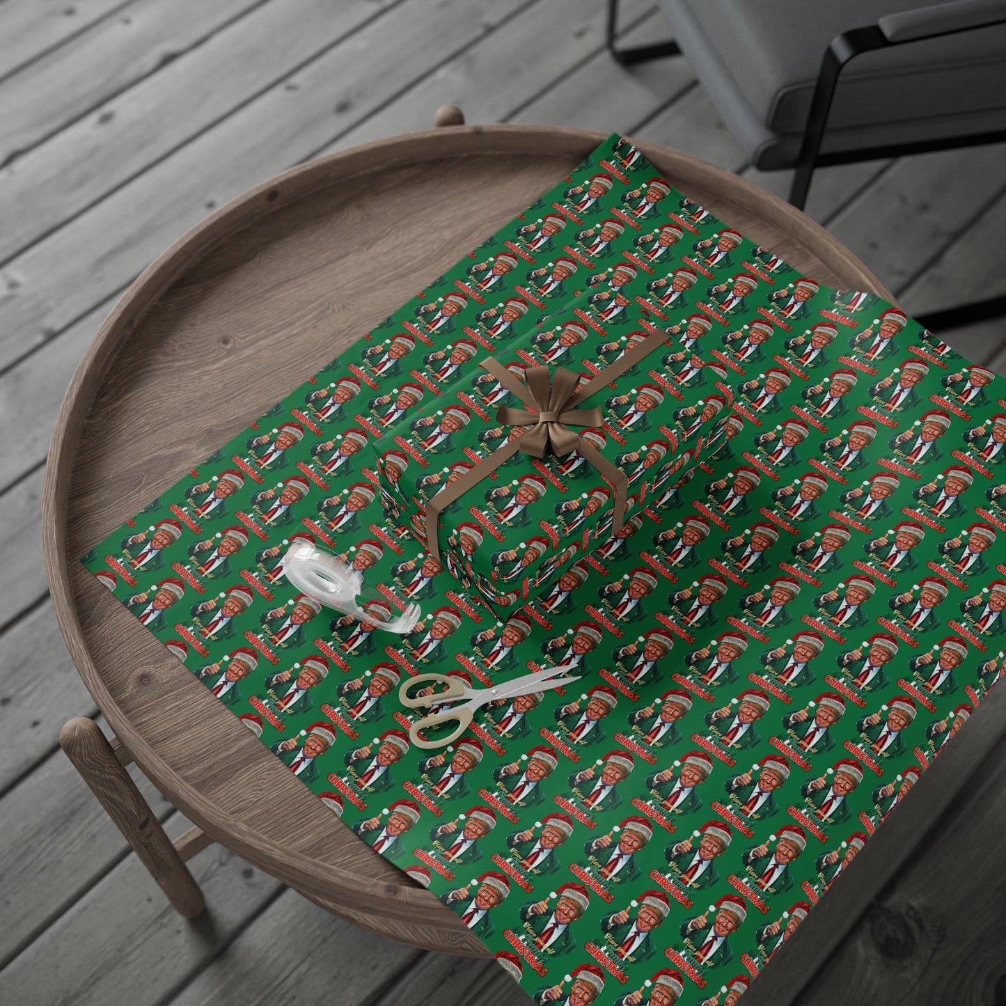Funny Trump Christmas Wrapping Paper | Political Holiday Gift Wrap | Gag Gift Wrap | White Elephant Party Paper | Christmas Humor Wrap