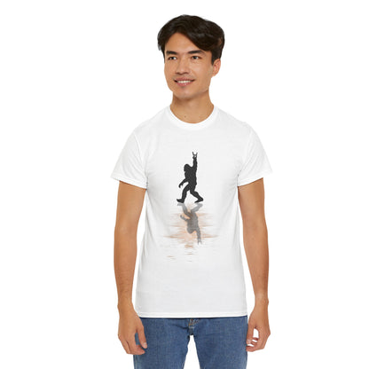 Rocking Bigfoot Cotton Tee - Music Lover Gift, Funny Sasquatch Shirt, Unique Graphic Tee, Outdoor Adventure Apparel