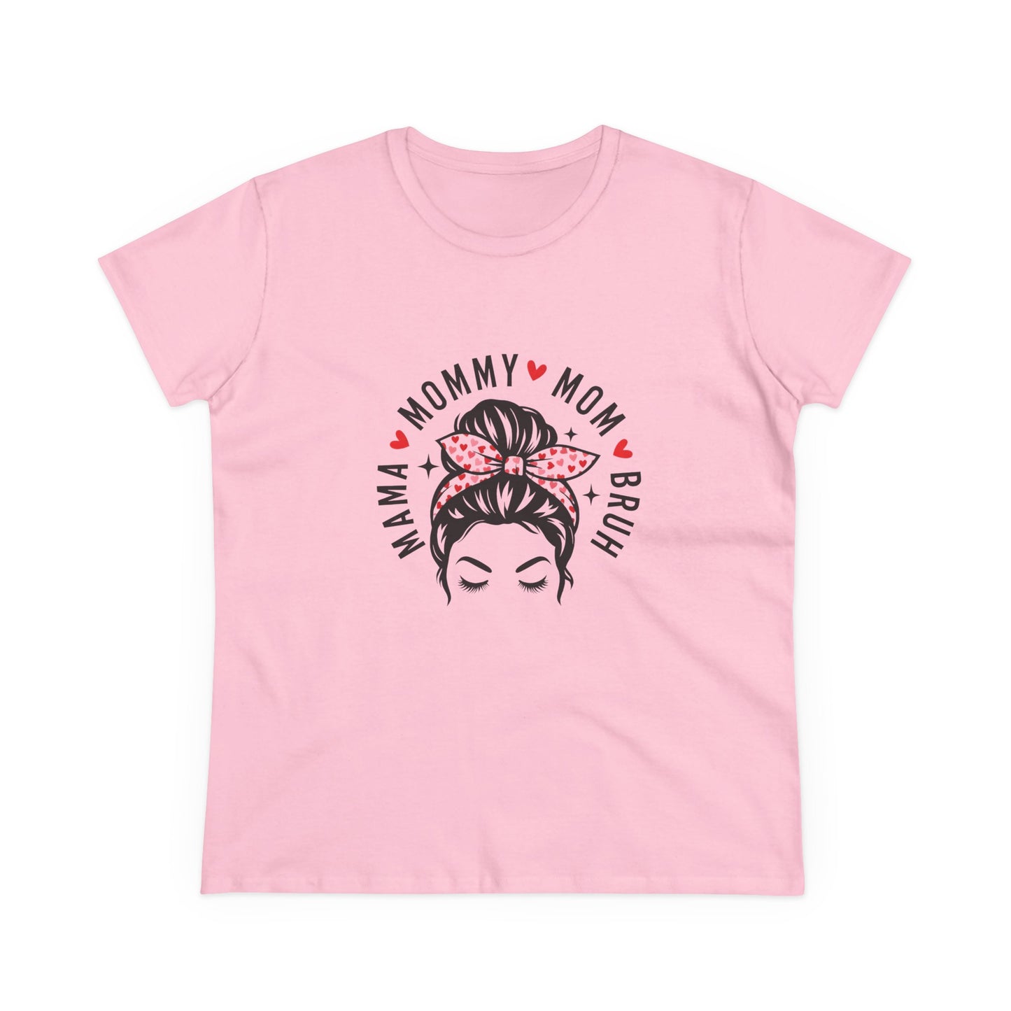 Mommy Mom Bruh Graphic Tee — Cute Messy Bun Shirt