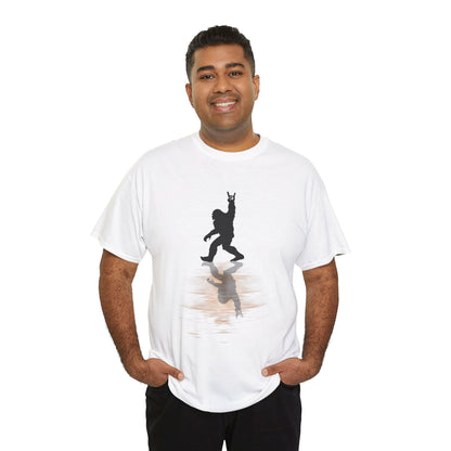 Rocking Bigfoot Cotton Tee - Music Lover Gift, Funny Sasquatch Shirt, Unique Graphic Tee, Outdoor Adventure Apparel