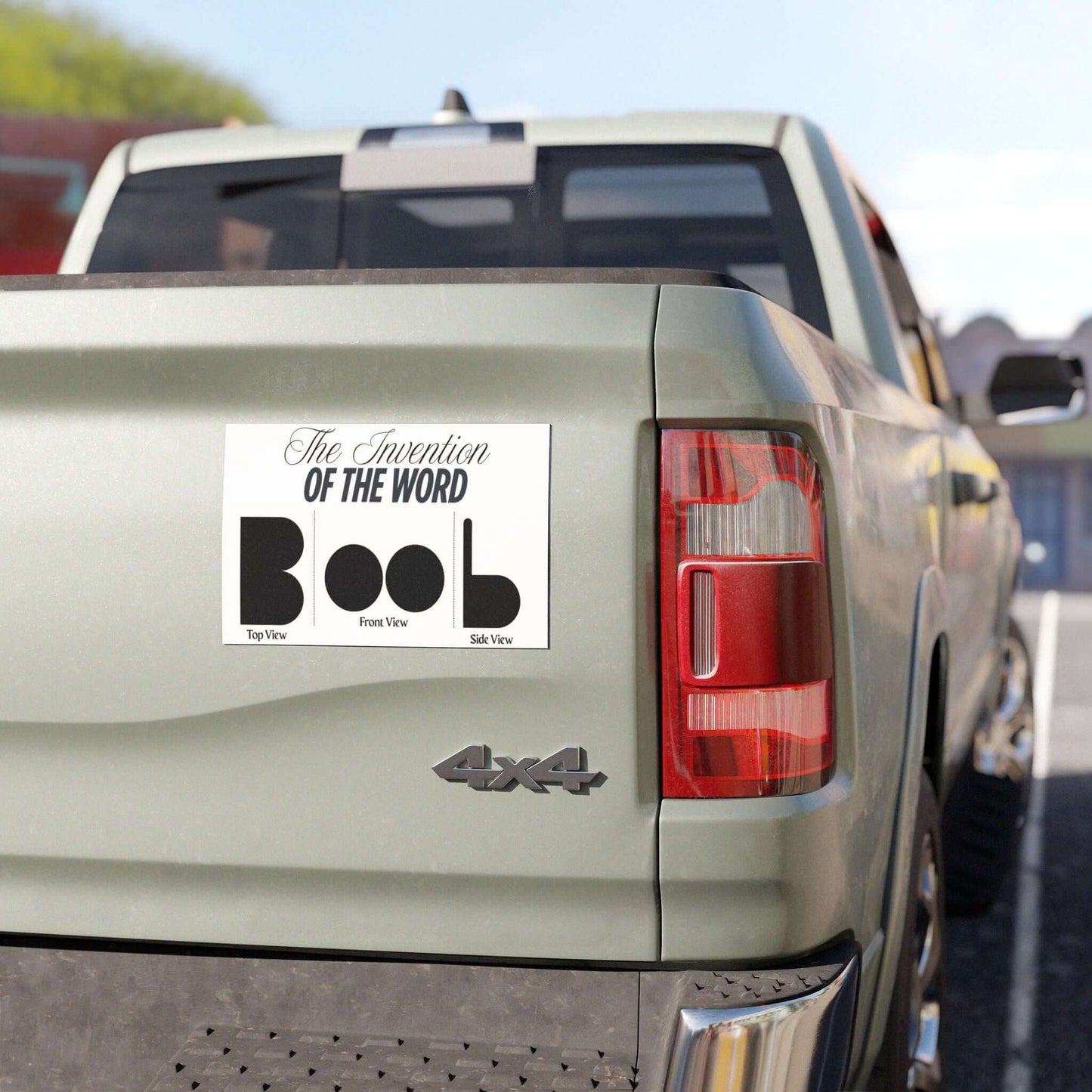Humorous Car Magnet - The Invention of the Word 'Boob'