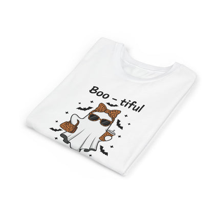 Boo-tiful Ghost Youth T-Shirt Fun Halloween Shirt for Kids, Cute Spooky Tee, Ghost Lover Gift, Youth Short Sleeve Halloween Tee