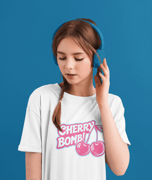 Youth Cherry Bomb Graphic Tee - Fun Summer Shirt