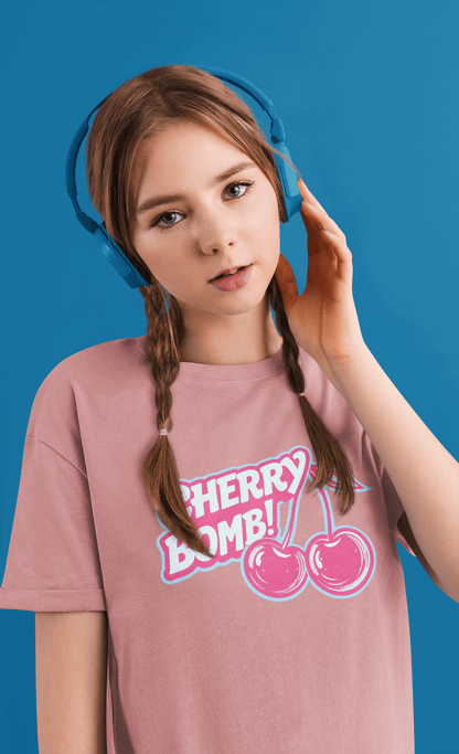 Youth Cherry Bomb Graphic Tee - Fun Summer Shirt