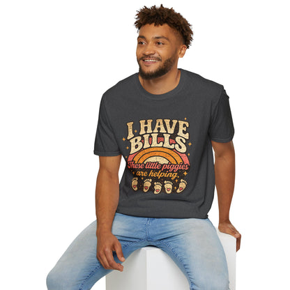 I Have Bills - These Little Piggies Are Helping, Funny Retro Graphic Tee, Vintage Sarcastic Humor Shirt