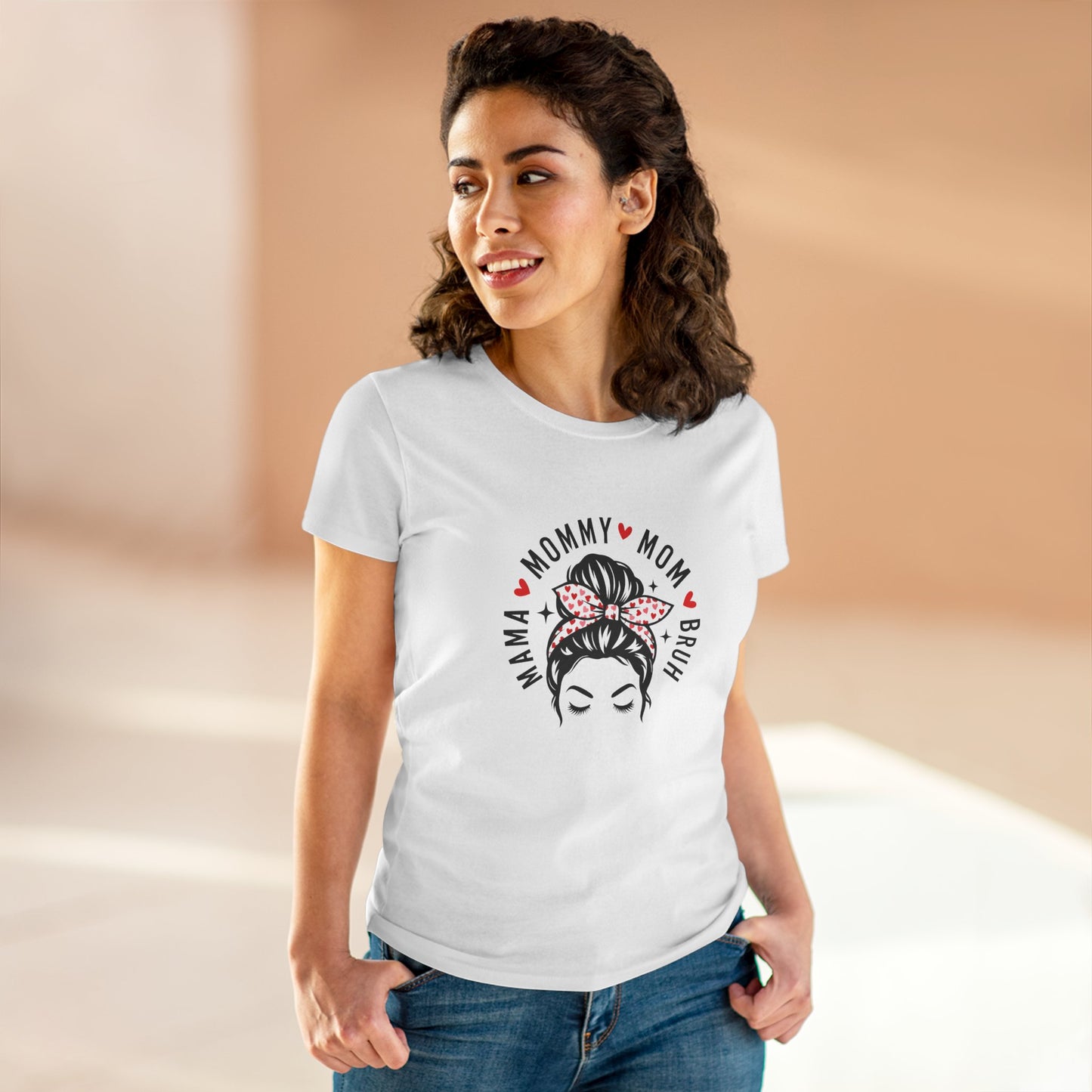 Mommy Mom Bruh Graphic Tee — Cute Messy Bun Shirt