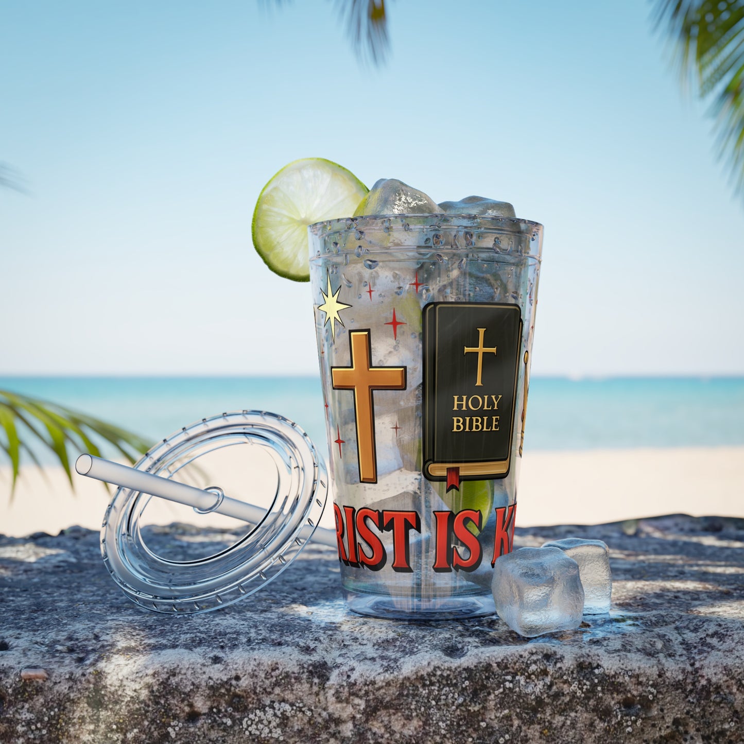 Christ is King Tumbler with Straw, 16oz