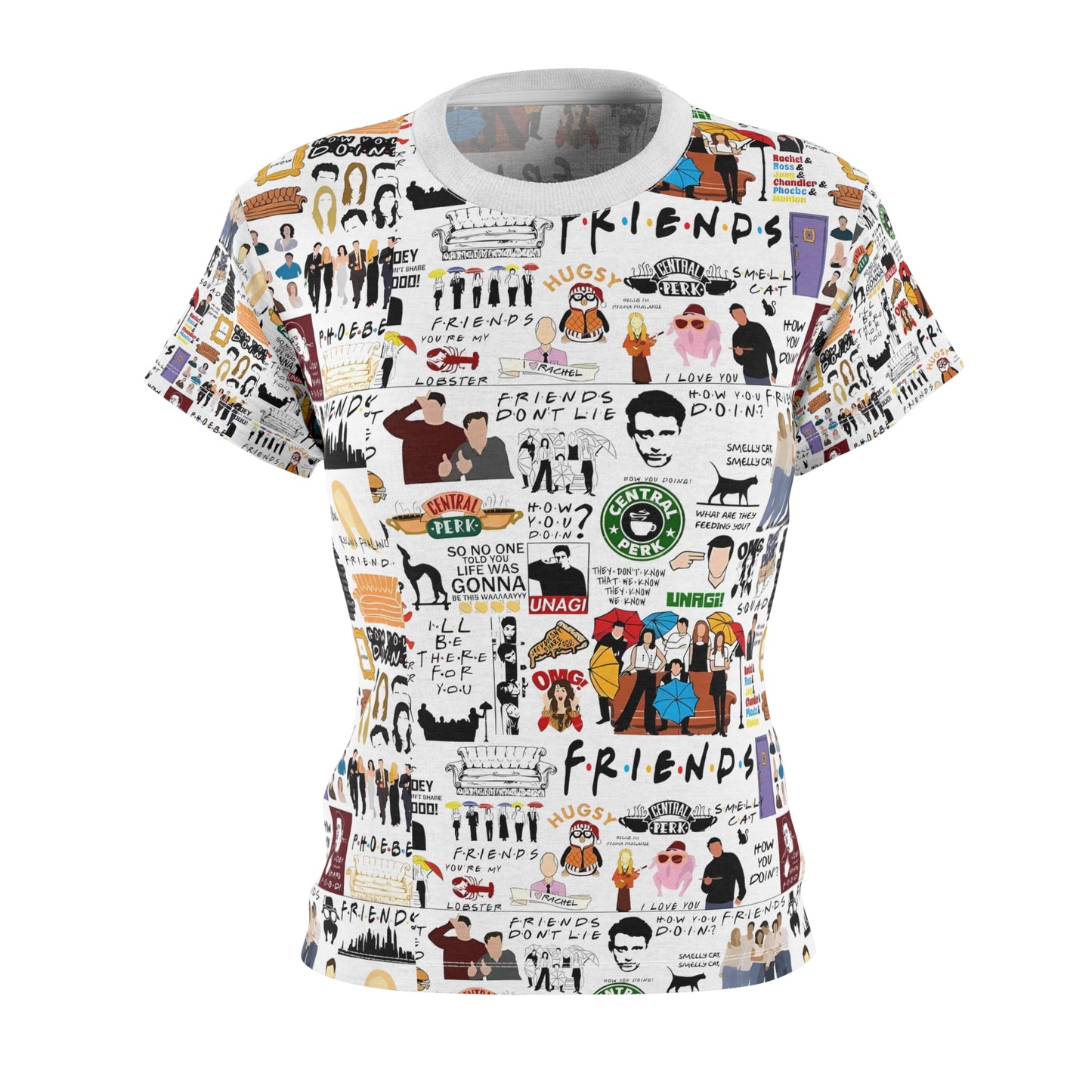 Friends TV Collage Women’s Tee All-Over Print Nostalgia Shirt