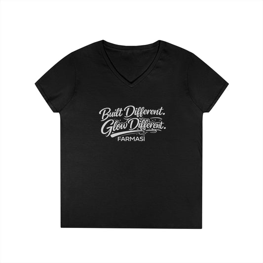 Built Different, Glow Different V-Neck T-Shirt