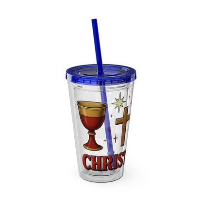 Christ is King Tumbler with Straw, 16oz