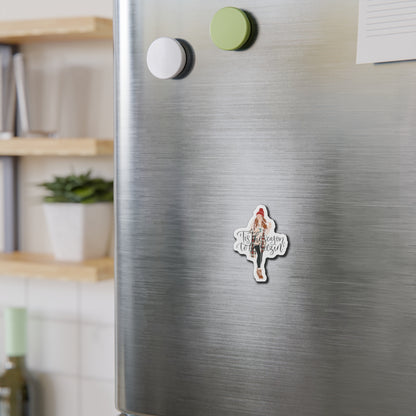 Tis the Season to Be Freezin’  — Cozy Winter Girl Holiday Fridge Die-Cut Magnet