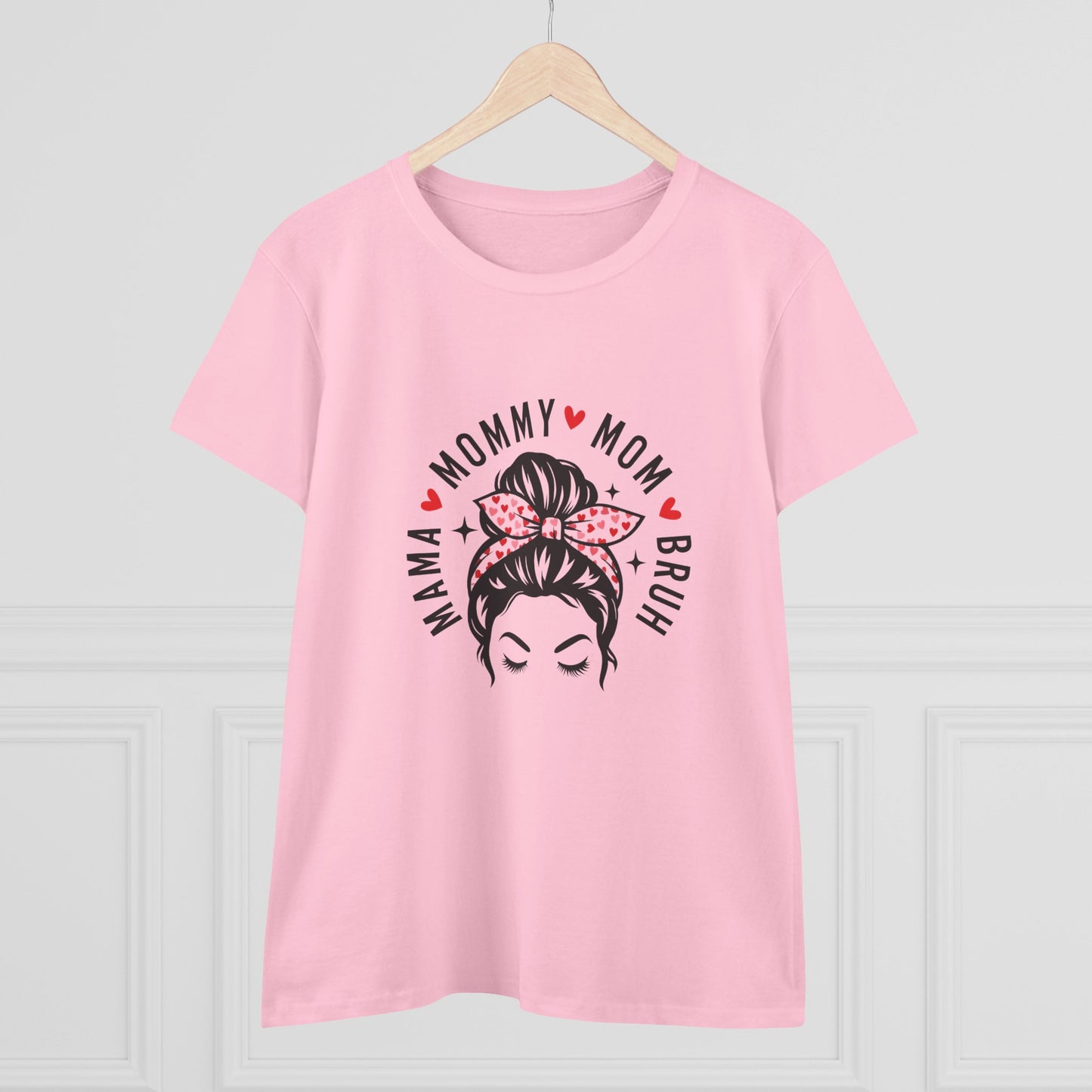 Mommy Mom Bruh Graphic Tee — Cute Messy Bun Shirt