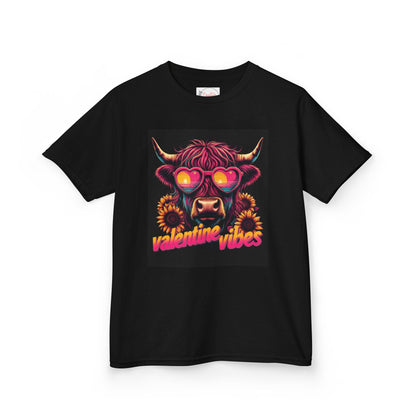 Valentines Vibes Bull with Heart Sunglasses T-Shirt