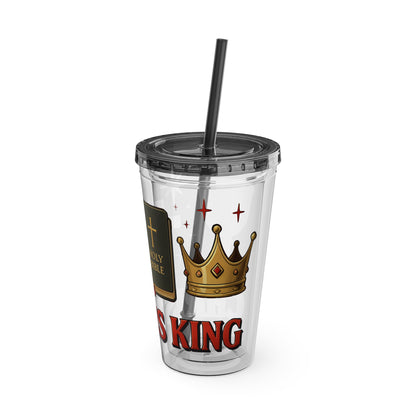 Christ is King Tumbler with Straw, 16oz