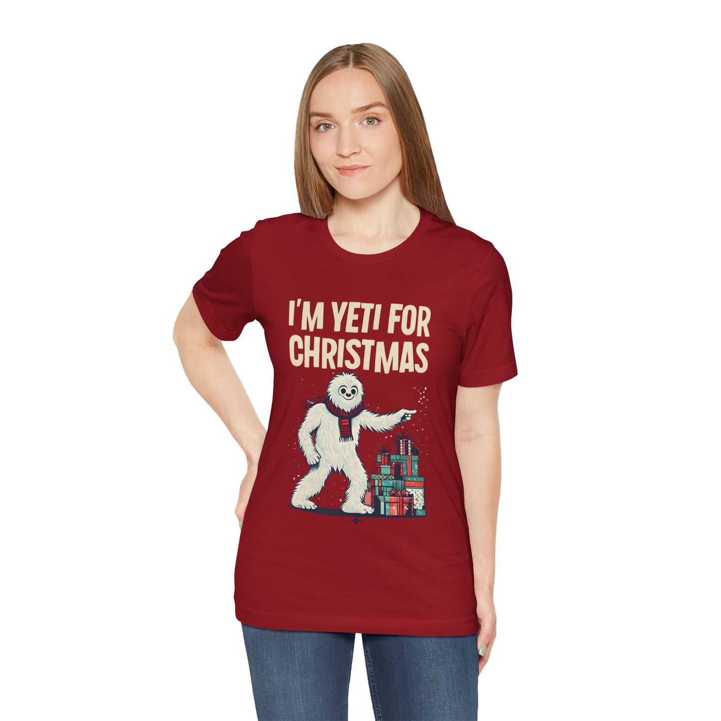 Funny Christmas T-Shirt | I’m Yeti For Christmas Tee | Holiday Pun Shirt | Cute Winter Graphic Tee | Festive Unisex Top