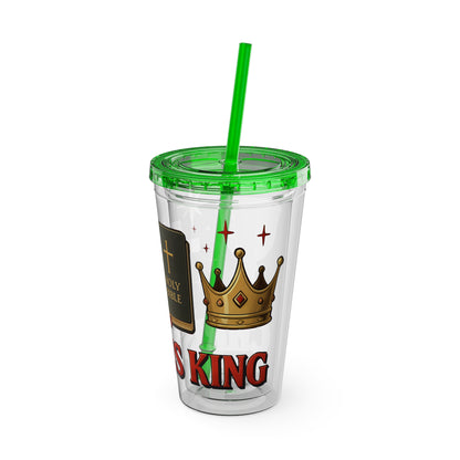 Christ is King Tumbler with Straw, 16oz
