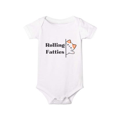 Funny Infant Jersey One Piece - "Rolling Fatties" Baby Bodysuit