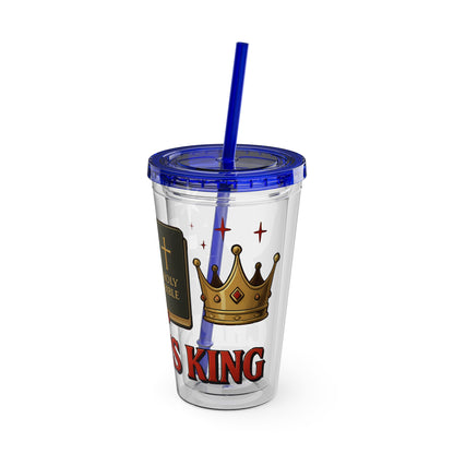 Christ is King Tumbler with Straw, 16oz