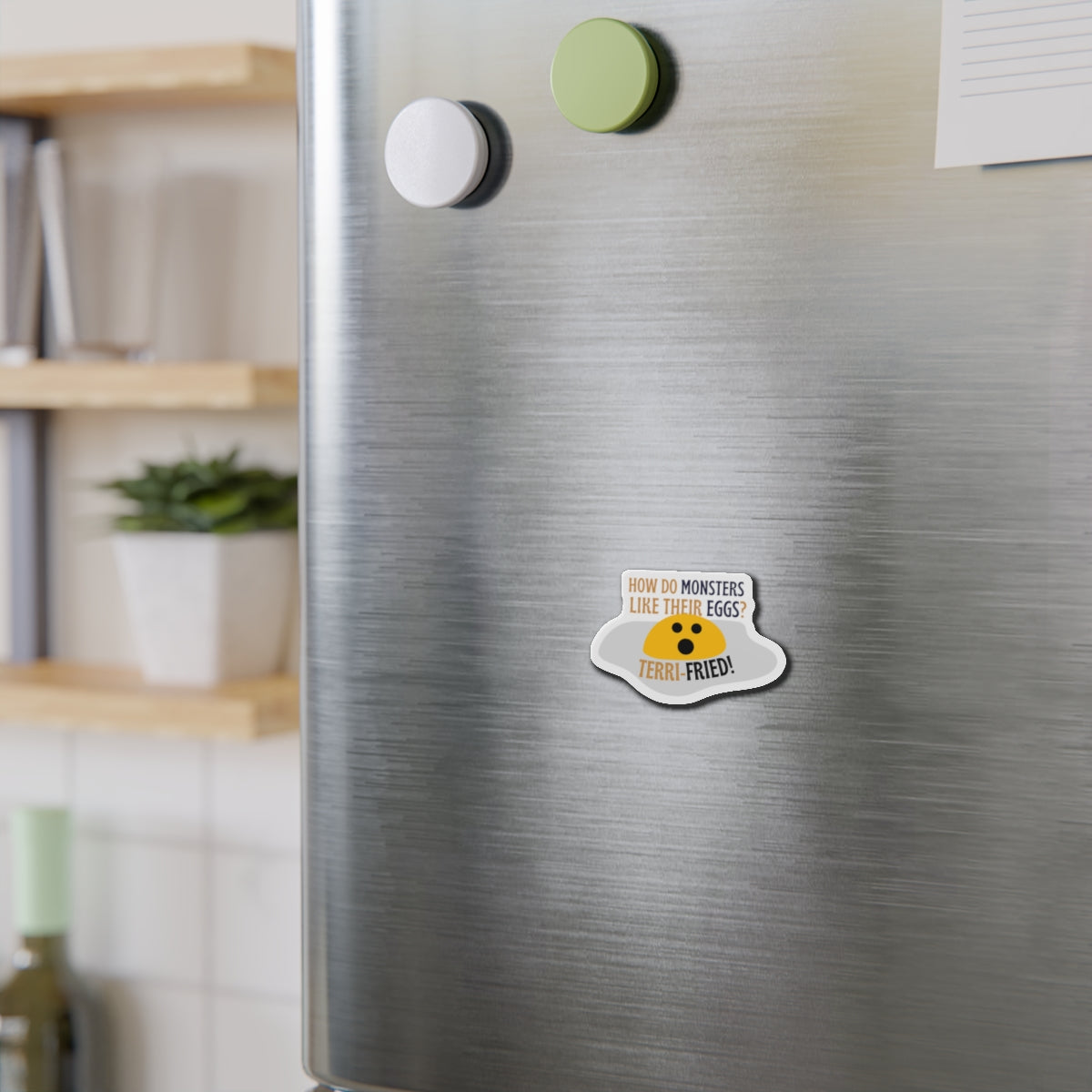 Humorous Fried Egg Monster Joke Magnet