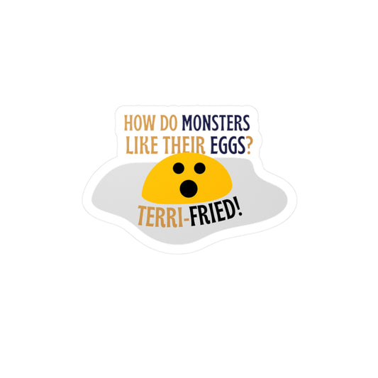 Humorous Fried Egg Monster Joke Vinyl Decal Sticker
