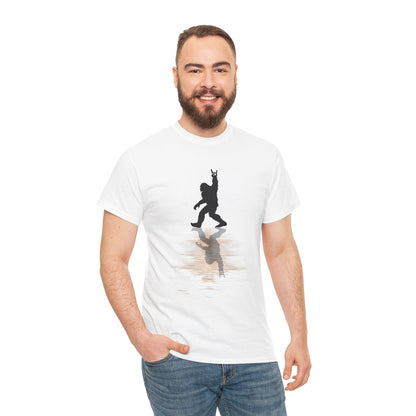 Rocking Bigfoot Cotton Tee - Music Lover Gift, Funny Sasquatch Shirt, Unique Graphic Tee, Outdoor Adventure Apparel