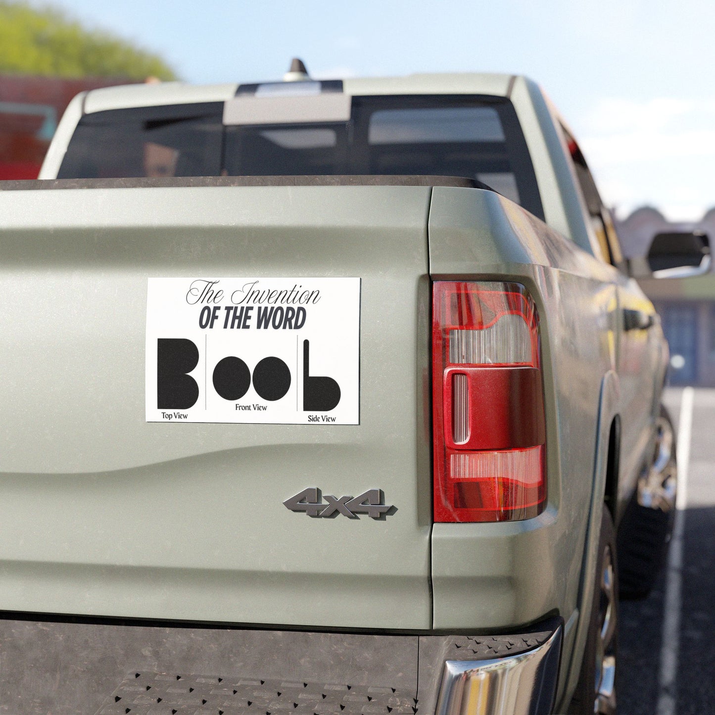 Humorous Car Magnet - The Invention of the Word 'Boob'