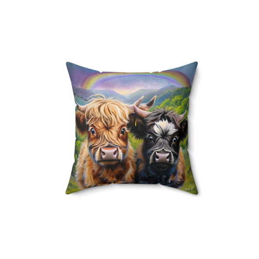 Highland Cow Square Pillow