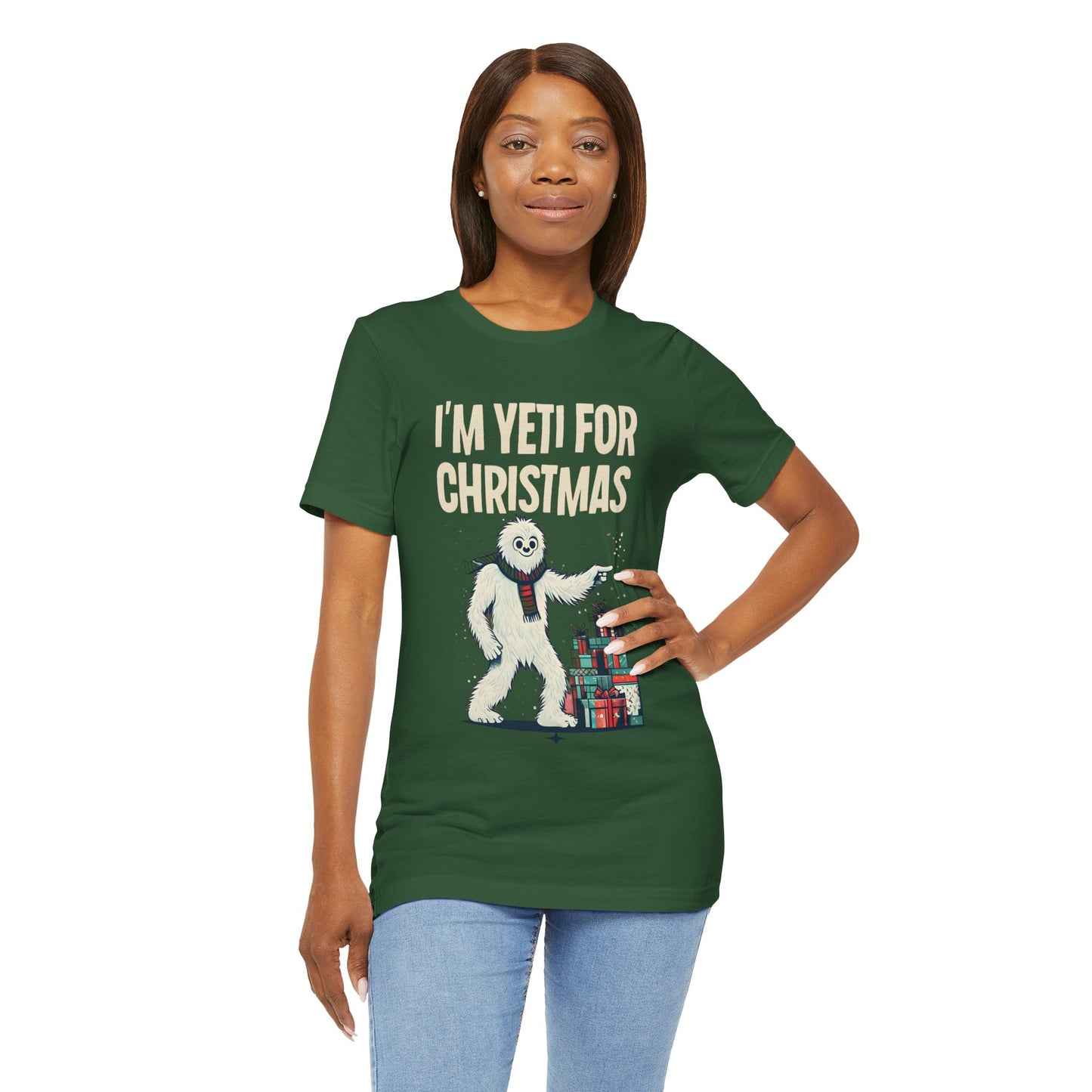 Funny Christmas T-Shirt | I’m Yeti For Christmas Tee | Holiday Pun Shirt | Cute Winter Graphic Tee | Festive Unisex Top