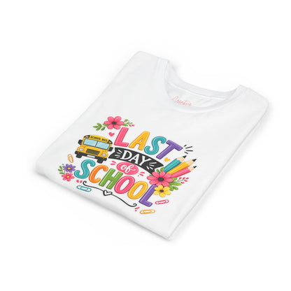 Last Day of School Youth Tee — Colorful School Bus & Flowers End of Year Shirt