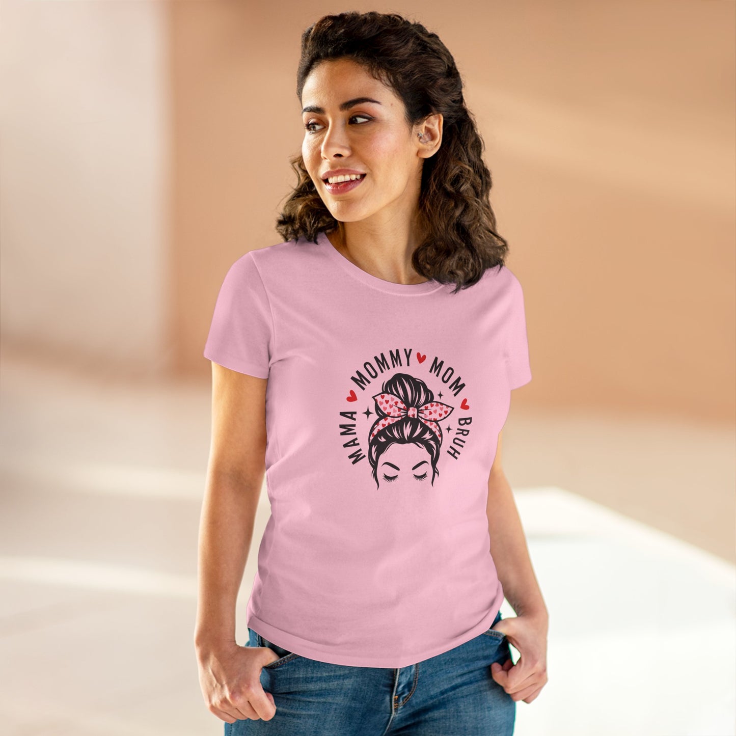 Mommy Mom Bruh Graphic Tee — Cute Messy Bun Shirt