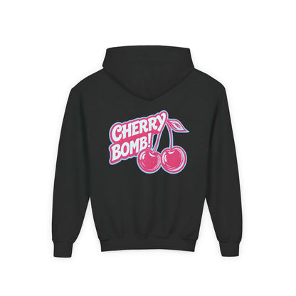 Cherry Bomb Youth Hoodie - Trendy Graphic Sweatshirt