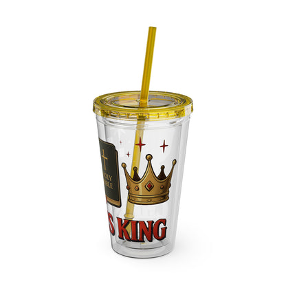 Christ is King Tumbler with Straw, 16oz