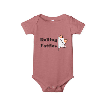 Funny Infant Jersey One Piece - "Rolling Fatties" Baby Bodysuit
