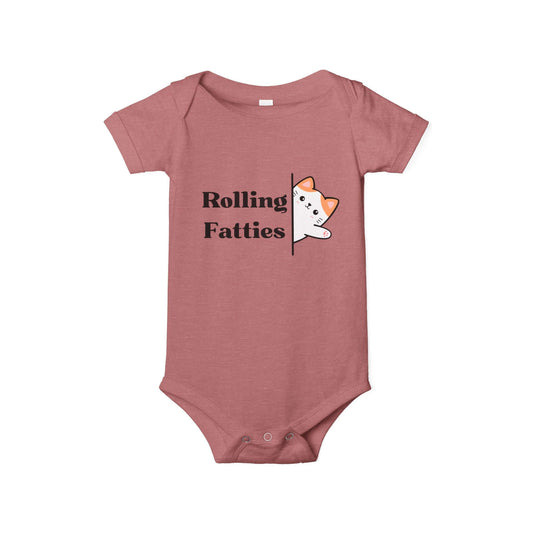 Funny Infant Jersey One Piece - "Rolling Fatties" Baby Bodysuit
