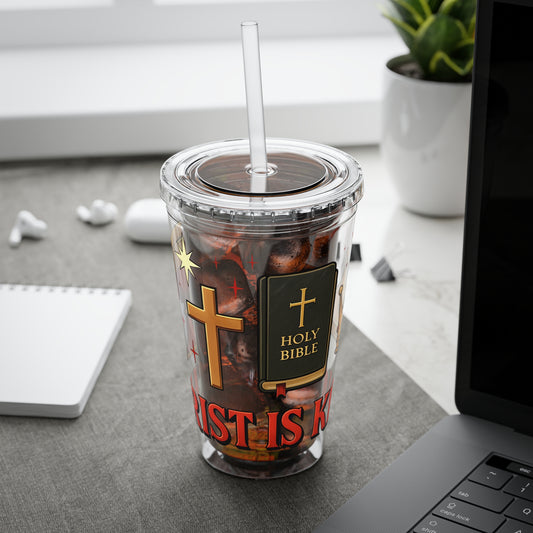 Christ is King Tumbler with Straw, 16oz